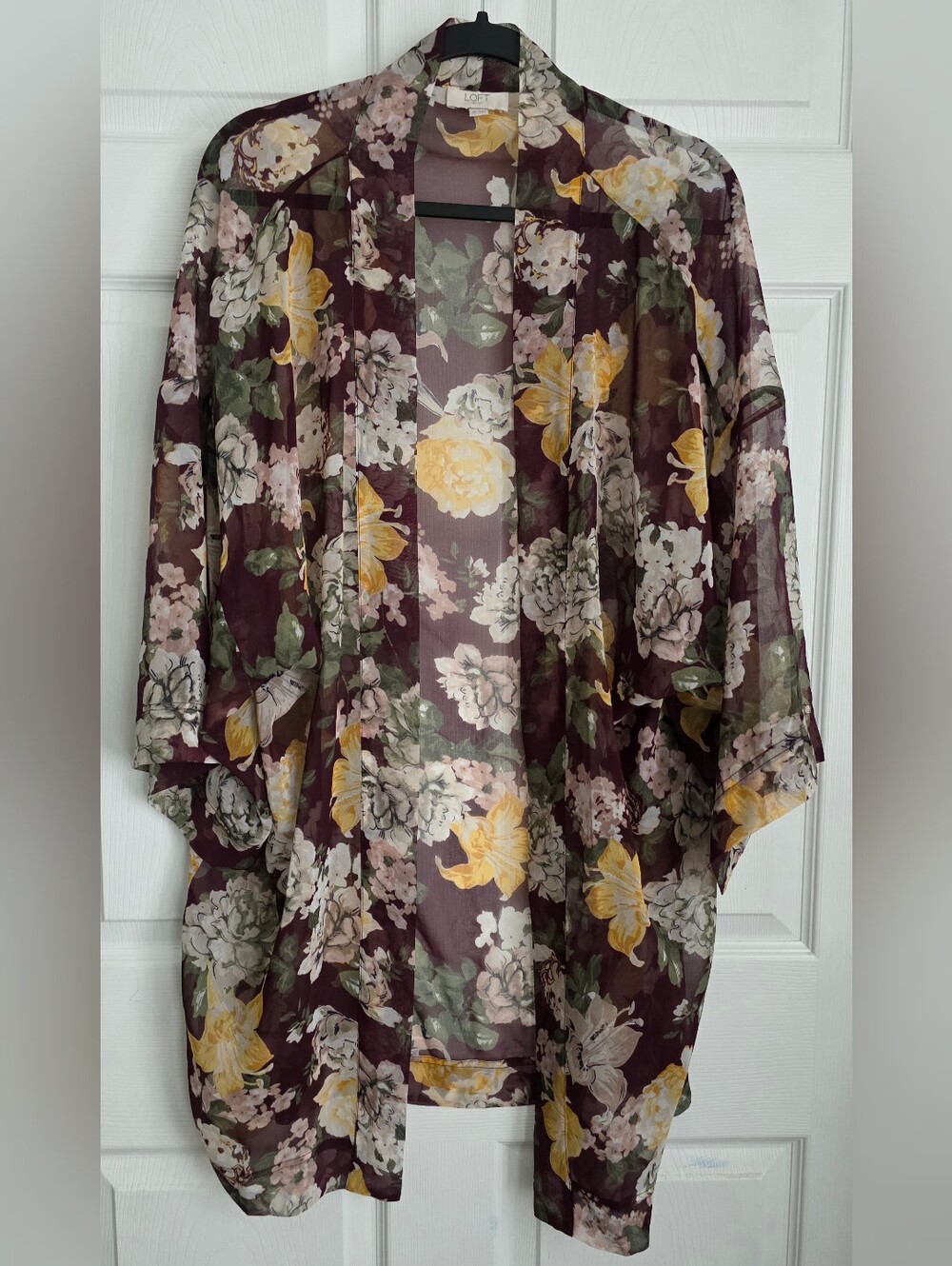 LOFT Outlet Sheer Floral Cottagecore Kimono Cardigan Cover-Up One Size